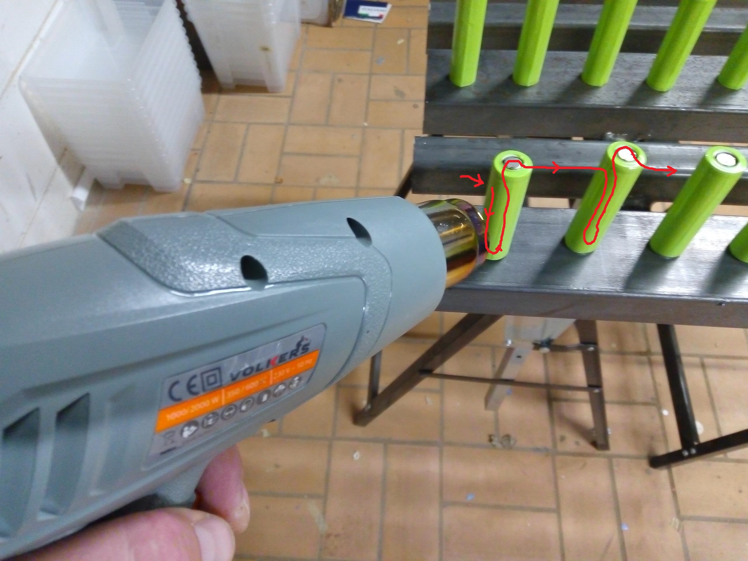 18650 Solarakku neue Huelle Air Gun Heissluft Gebläse Pistole