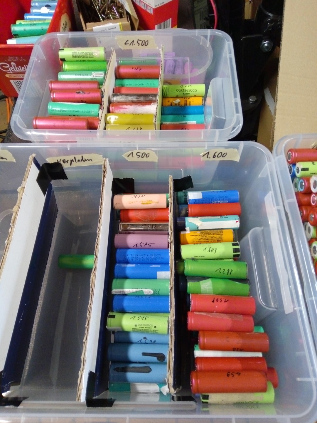 18650 Lithium akkuzelle battery sortiert diy laptop powerwall