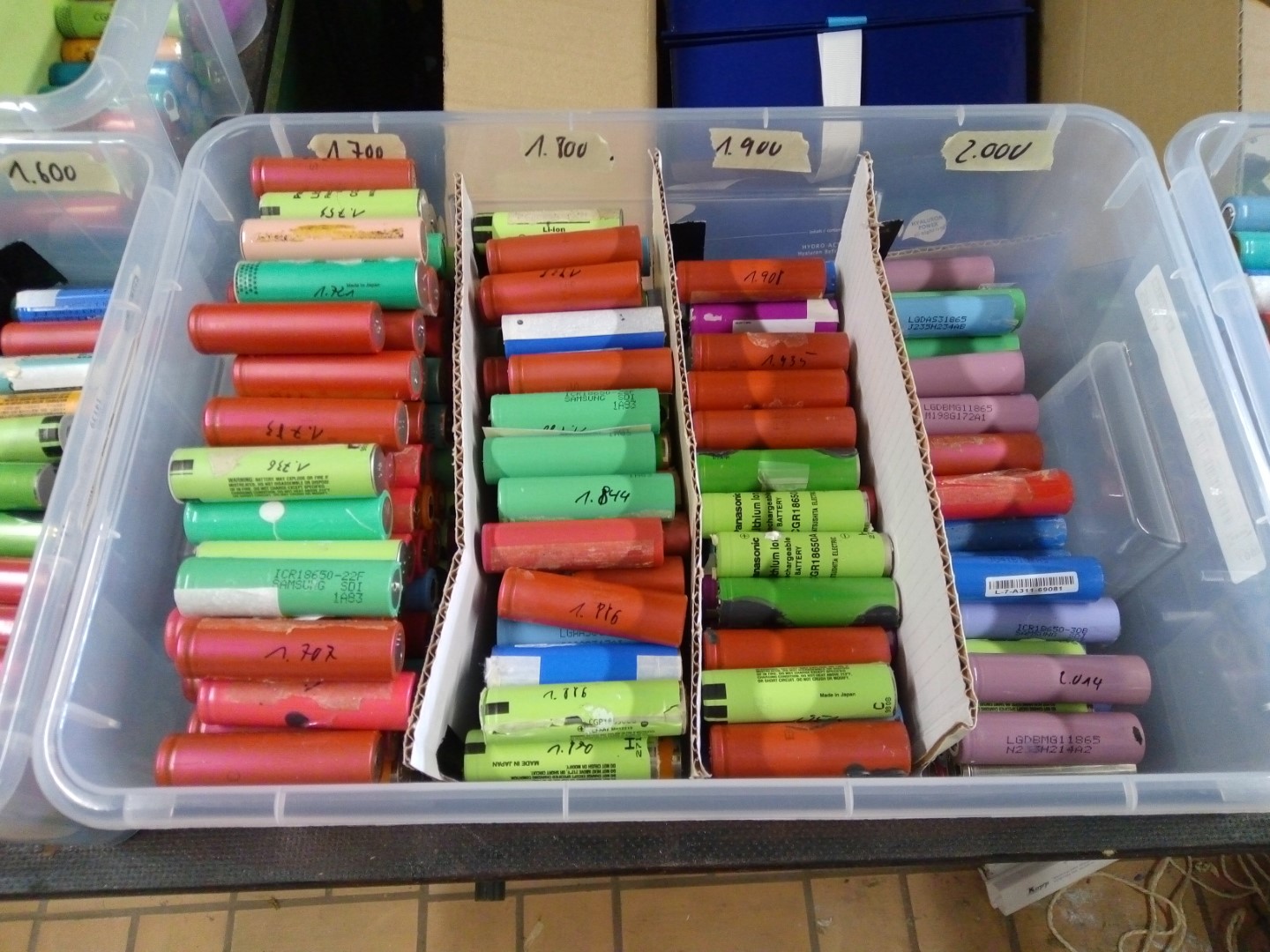 18650 Lithium akkuzelle battery sortiert diy laptop powerwall