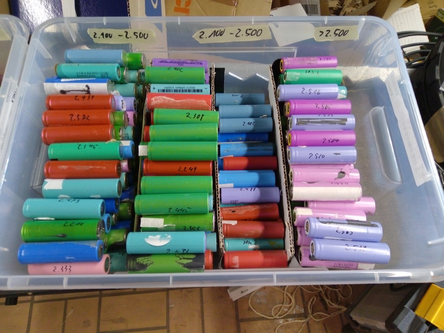 18650 Lithium akkuzelle battery sortiert diy laptop powerwall