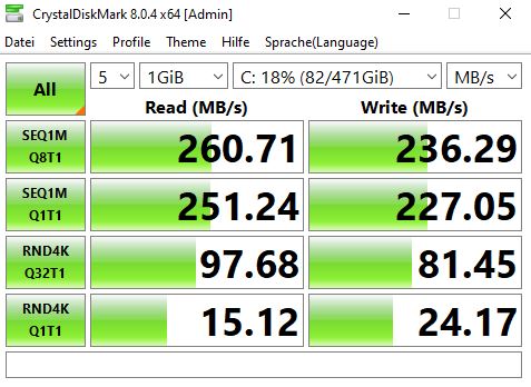 Lenovo T410s Umbau MSATA SSD Crystal Disk