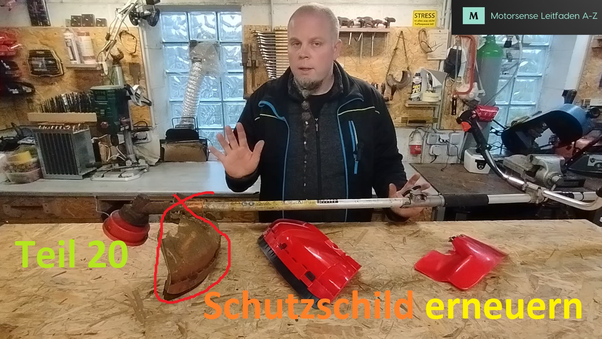 Leitfaden Motorsense 20 Schutzschild tauschen Titelbild