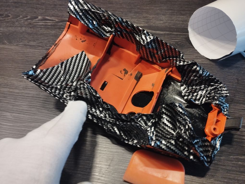 chinesische Kettensaege 52cc 5200 tuning porting Carbonlook 2d folieren