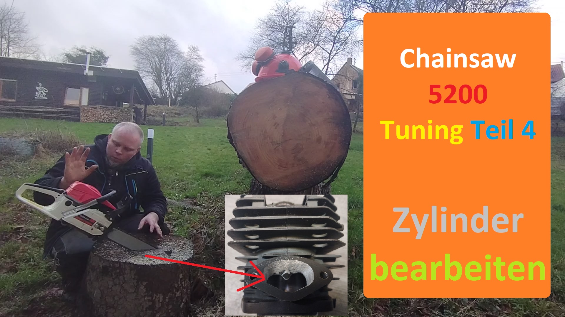 chinesische Kettensaege 52cc 5200 tuning porting Zylinder free porten Titelbild