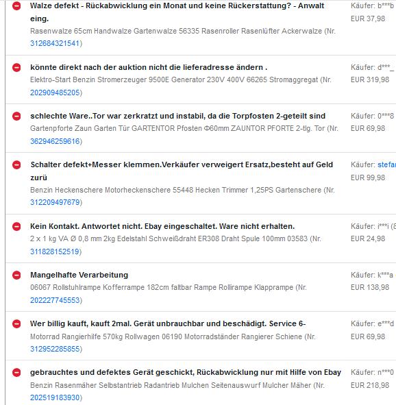 Bewertungsprofil Feedback Erfahrung tiptopmaker Benzin Motorheckenschere 1,25 PS HT-26 China Heckentrimmer 55448