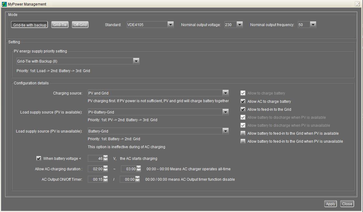 Voltronic Hybrid Wechselrichter Inverter EASun MPP Solar Infinisolar FSP einstellen Solarpower 02