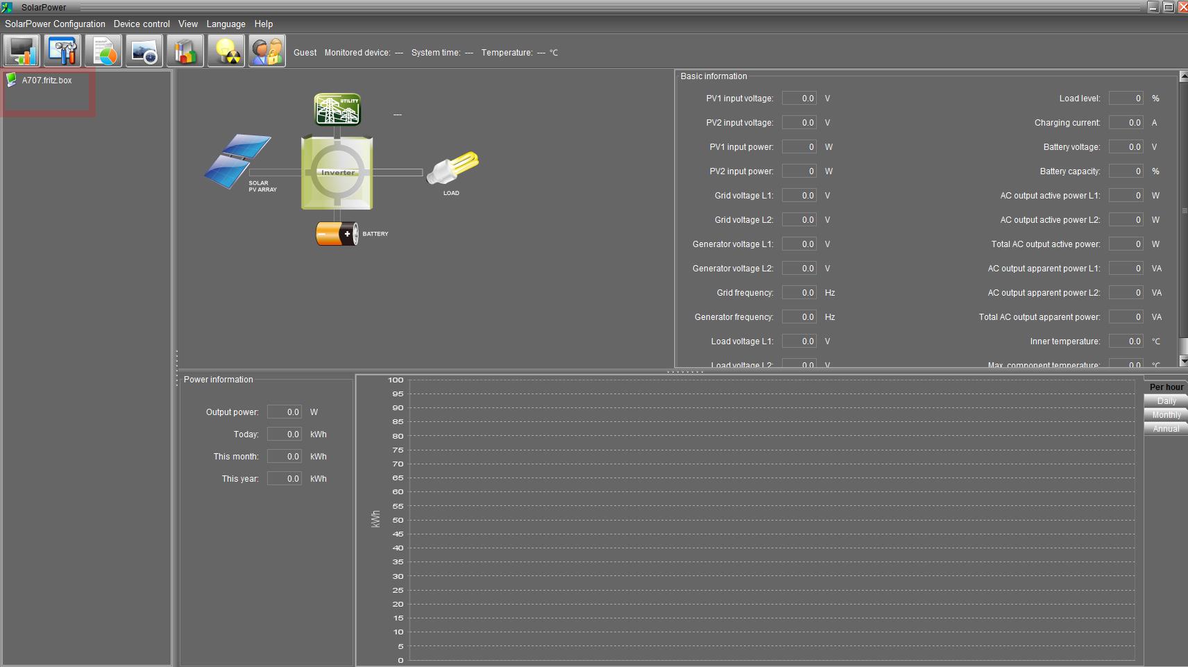 Voltronic Hybrid Wechselrichter Inverter Modbus Com Adapter einstellen Solarpower 06