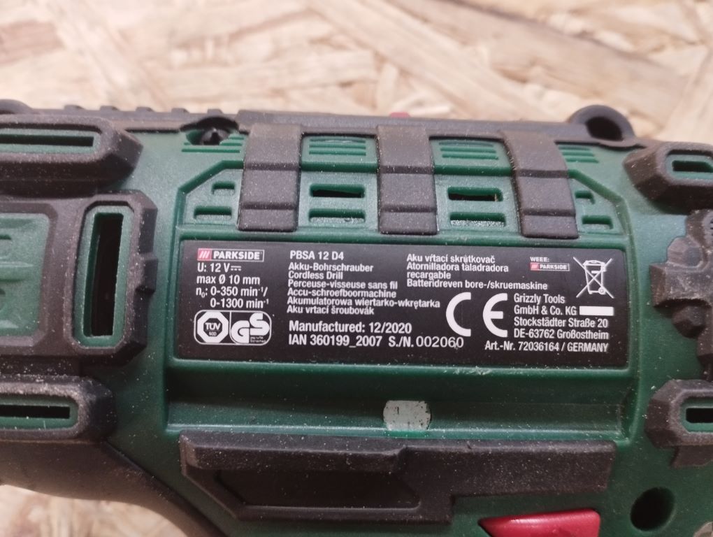 PARKSIDE 12V Akku Bohrschrauber PBSA 12