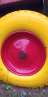 Bild von PU Vollgummi Schubkarre Rad blau gelb schwarz rot Sackkarre