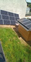 Photovoltaik Solar Aufständerung Freiland Freifläche Garten privat Gartenhaus Gartenhütte Energiewende Strom