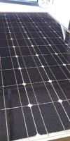 Solarmodul mit Glasschaden Glasbruch Hagelschaden Reparatur reparieren abdichten