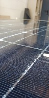Solarmodul mit Glasschaden Glasbruch Hagelschaden Reparatur reparieren abdichten