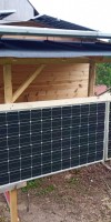 Solarmodul mit Glasschaden Glasbruch Hagelschaden Reparatur reparieren abdichten