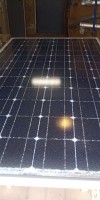 Solarmodul mit Glasschaden Glasbruch Hagelschaden Reparatur reparieren abdichten