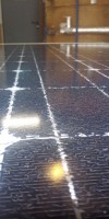 Solarmodul mit Glasschaden Glasbruch Hagelschaden Reparatur reparieren abdichten