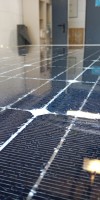 Solarmodul mit Glasschaden Glasbruch Hagelschaden Reparatur reparieren abdichten