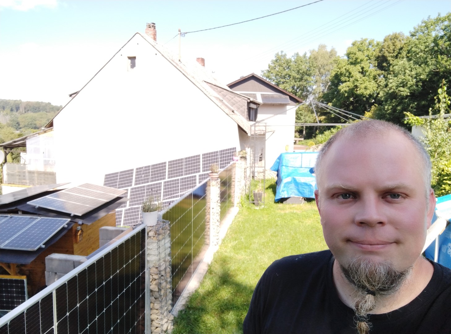 Gabionen Photovoltaik Glas LED Solar Zaun